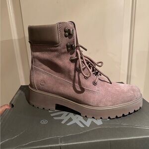 Timberland Women's Dusty Mauve Suede Lace-Up Lug Boot